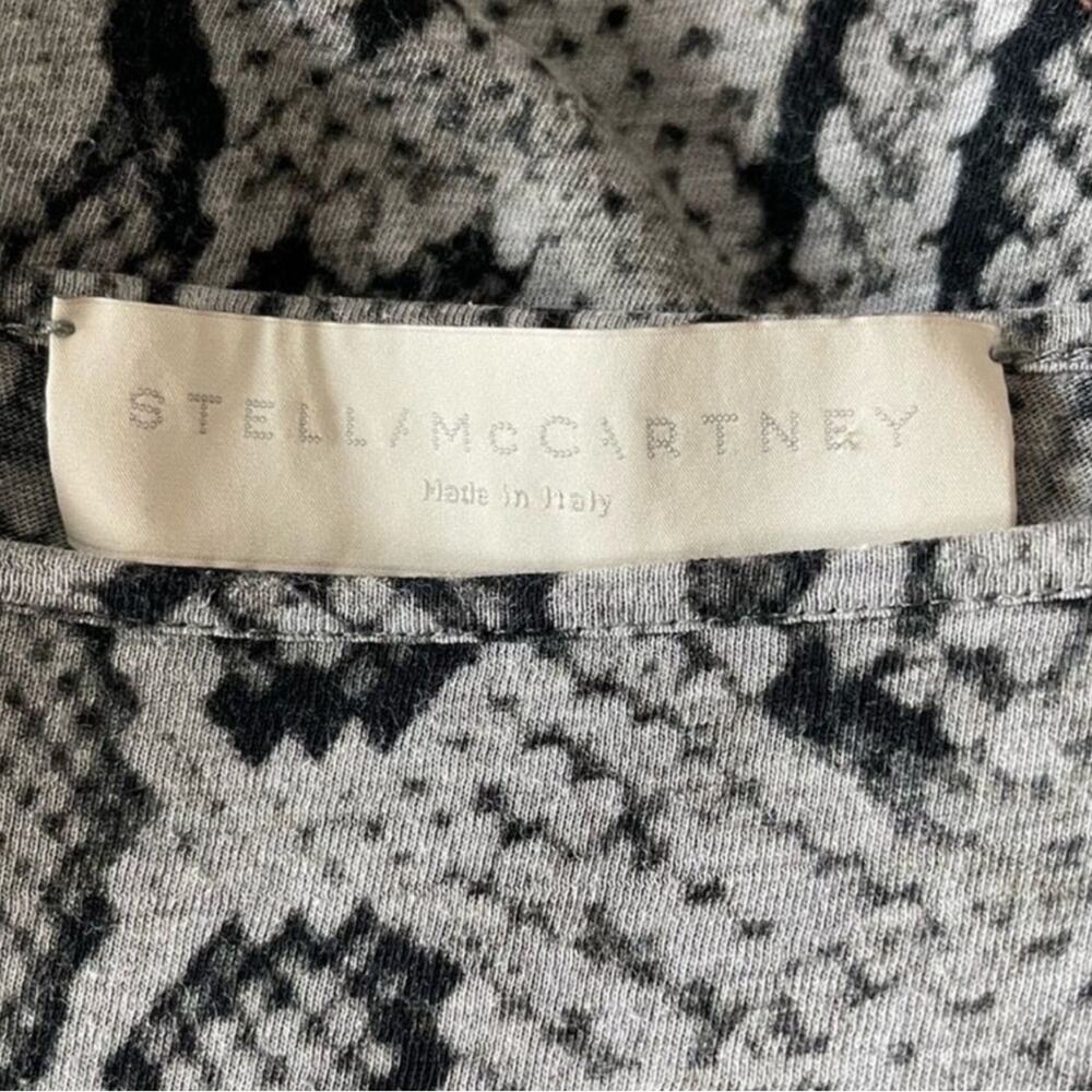 Stella McCartney Printed Snakeskin Cotton Top Black Gray Size. L | US10, IT 46 - Picture 6 of 7